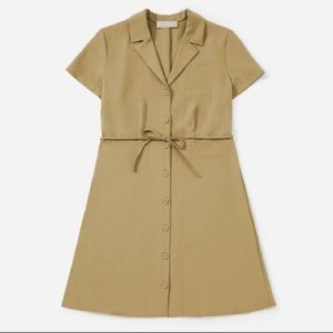 EVERLANE Japanese Goweave Notch Collar Shirt Dress
